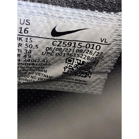 Nike Force Zoom Trout 8 Pro Metal Baseball Cleats CZ5915-010 Men’s Sz 16 Black - Picture 9 of 9